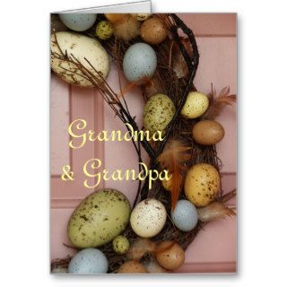 Happy Easter, Grandma & Grandpa, colorful eggs Greeting Cards