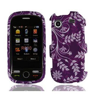 For Samsung Message Touch R630 R631 Accessory   Purple Flower Design Hard Case Proctor Cover Cell Phones & Accessories