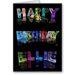 The Name Ellie in 3D Lights (Photograph) Cards