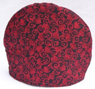 Handmade Red and Black Toile Print Fabric Tea Cozy Lined and Padded Cosy Kitchen & Dining