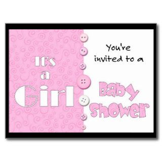 It's a Girl You're Invited to a Baby Shower Post Cards