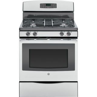 GE Freestanding 5 cu ft Self Cleaning Gas Range (Stainless Steel/Gray) (Common 30 in; Actual 30 in)