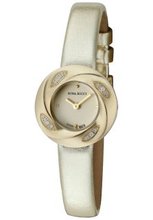 Nina Ricci N033.52.11.81  Watches,Womens White Diamond Champagne Dial Gold Varnished Leather, Casual Nina Ricci Quartz Watches