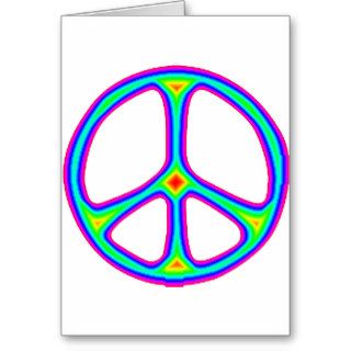 Tie Dye Rainbow Peace Sign 60's Hippie Love Cards