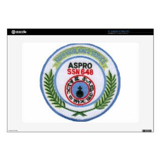 USS ASPRO (SSN 648) SKINS FOR 15" LAPTOPS