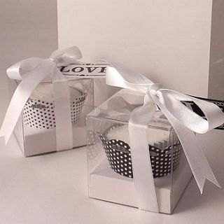 black and white cupcake kit by little cupcake boxes