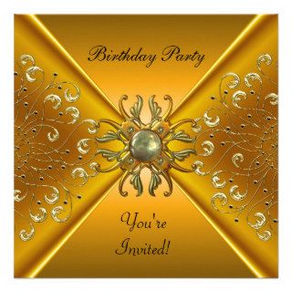Invitation Elegant Gold Birthday Party Personalized Invites