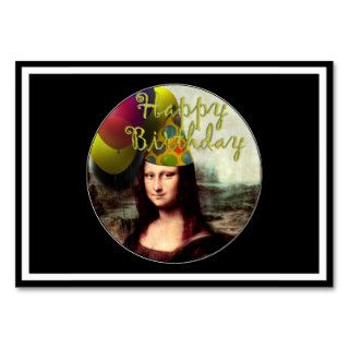 Happy Birthday Mona Lisa Business Card Template