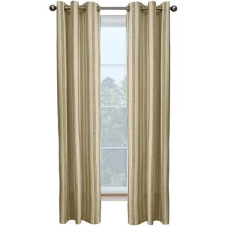 Style Selections Capulet 84 in L Striped Sand Grommet Window Curtain Panel