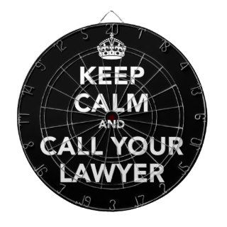 Keep Calm and Call Your Lawyer Dartboard With Darts