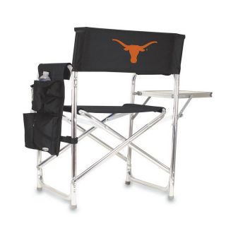 Picnic Time Indoor/Outdoor Cast Aluminum Metallic Texas Longhorns Folding Chair