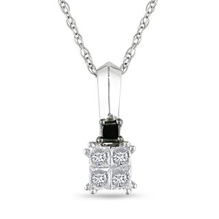 Miadora 10k Gold 1/4ct TDW Black and White Diamond Necklace (G H, I1 I2) Miadora Diamond Necklaces