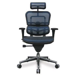 Ergohuman High Back Executive Chair with Headrest   Grey Mesh Seat and Grey Mesh Back   ME7ERG   Grey   Adjustable Home Desk Chairs