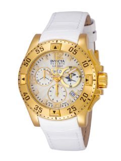 Womens Excursion Gold & White Leather Watch by Invicta Watches