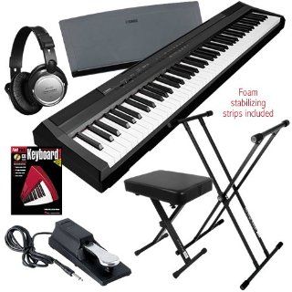 Yamaha P 105 Digital Piano ESSENTIALS BUNDLE w/ Stand, Pedal & Headphones Musical Instruments