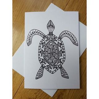 turtle greetings card by folk art papercuts by suzy taylor