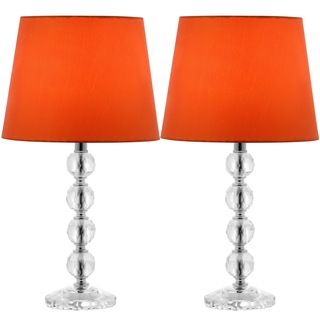 Safavieh Indoor 1 light Nola Orange Shade Stacked Crystal Ball Table Lamp (Set of 2) Safavieh Lamp Sets