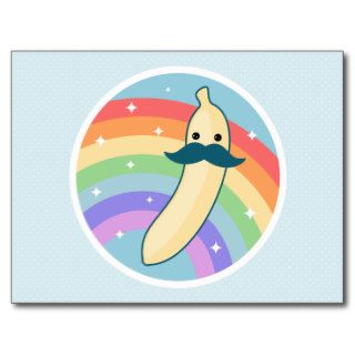 Mustache Banana Postcard