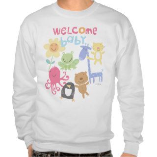 Welcome Baby Animals Pull Over Sweatshirt