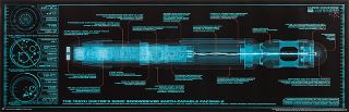 Doctor Who 10th Doctors Sonic Screwdriver Blueprint Poster