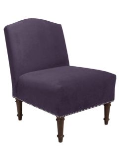 Velvet Aubergine Nail Button Camelback Chair by Platinum Collection by SF Designs