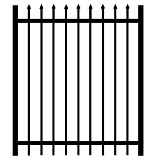 Black Galvanized Steel Fence Gate (Common 60 in x 48 in; Actual 58 in x 45 in)