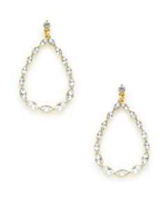 Gold & Crystal Teardrop Earrings by Leslie Danzis