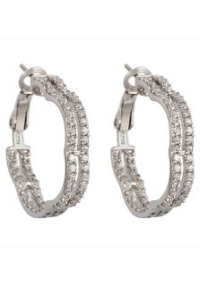 CW ESC0663 1 0  Jewelry,Womens Sterling Silver CZ Hoop Earrings, Fine Jewelry CW Earrings Jewelry