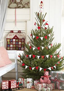 christmas tree bunting by the contemporary home