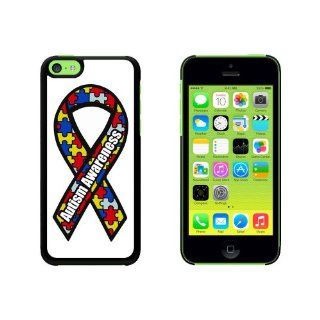 Autism Awareness Ribbon Snap On Hard Protective Case for Apple iPhone 5C   Black Cell Phones & Accessories