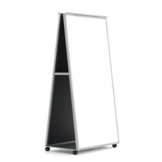 Groupwork Mobile Easel with Writing and Tackable Surfaces Frame Color Black  Dry Erase Boards 