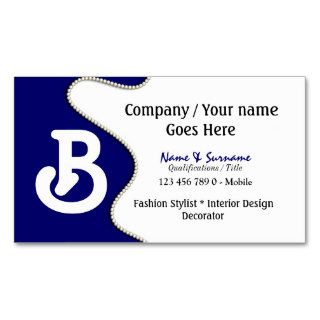 Professional monogram "B" business CUSTOM Business Card Template