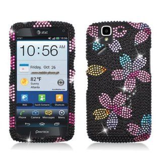 Aimo PNP8010PCLDI651 Dazzling Diamond Bling Case for Pantech Flex P8010   Retail Packaging   Sakura Flowers Cell Phones & Accessories