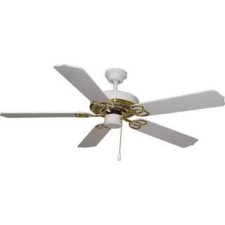Volume International Marti 52 in Polished Brass and White Downrod Mount Ceiling Fan ENERGY STAR