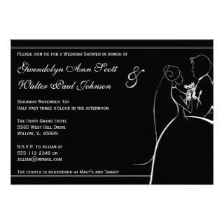 Black and White Couple Wedding Shower Invitation