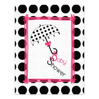 Polka Dot Umbrella Baby Shower Invitation