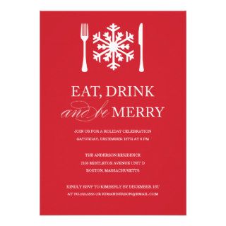 EAT DRINK AND BE MERRY  HOLIDAY PARTY INVITATIONS