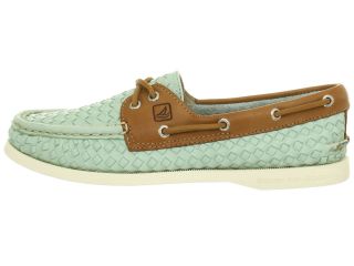 Sperry Top Sider A/O 2 Eye Turquoise Woven/Tan