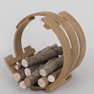kindling loop wood basket by tom raffield