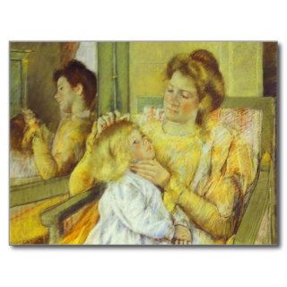 Mother Combing Her Child's Hair. 1901, Mary Cassat Postcards