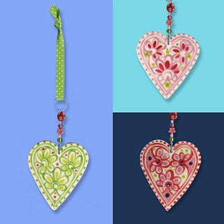 colour heart shaped hanging decoration by roelofs & rubens