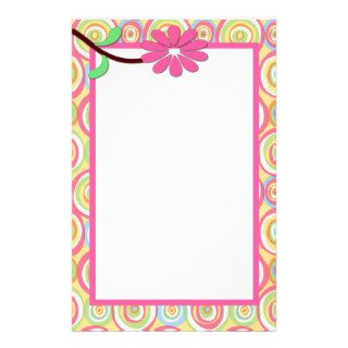 Pink Swirl Floral Stationary Stationery Paper
