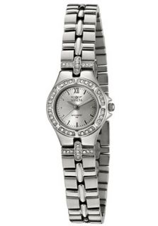 Invicta 0132  Watches,Womens Wildflower White Crystal Silver Dial Stainless Steel, Casual Invicta Quartz Watches
