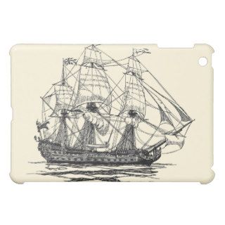 Vintage Pirates, Sketch of a 74 Gun Ship iPad Mini Covers