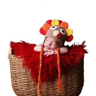 Melondipity Gobble Gobble Turkey Baby Hat   MultiColored Thanksgiving Beanie Clothing