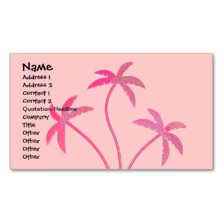 Pink Sparkle Palm Trees Business Cards