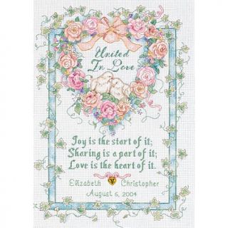 United In Love Wedding Record Counted Cross Stitch Kit   10" x 14"