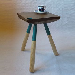 coloured walnut side table by circle 52 design