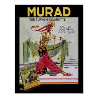 Murad Turkish Cigarettes ~ Vintage Tobacco Ad Poster