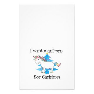 Funny unicorn christmas gift stationery
